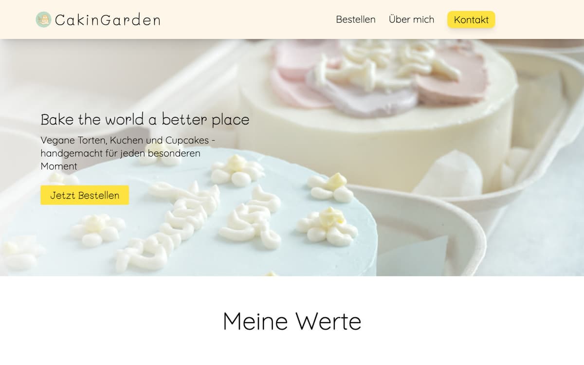 CakinGarden, Website – vegane Auftragskonditorei