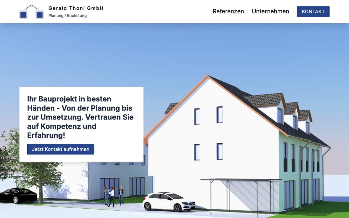 Gerald Thoni GmbH, Website – Bauingenieur, Planung und Bauleitung